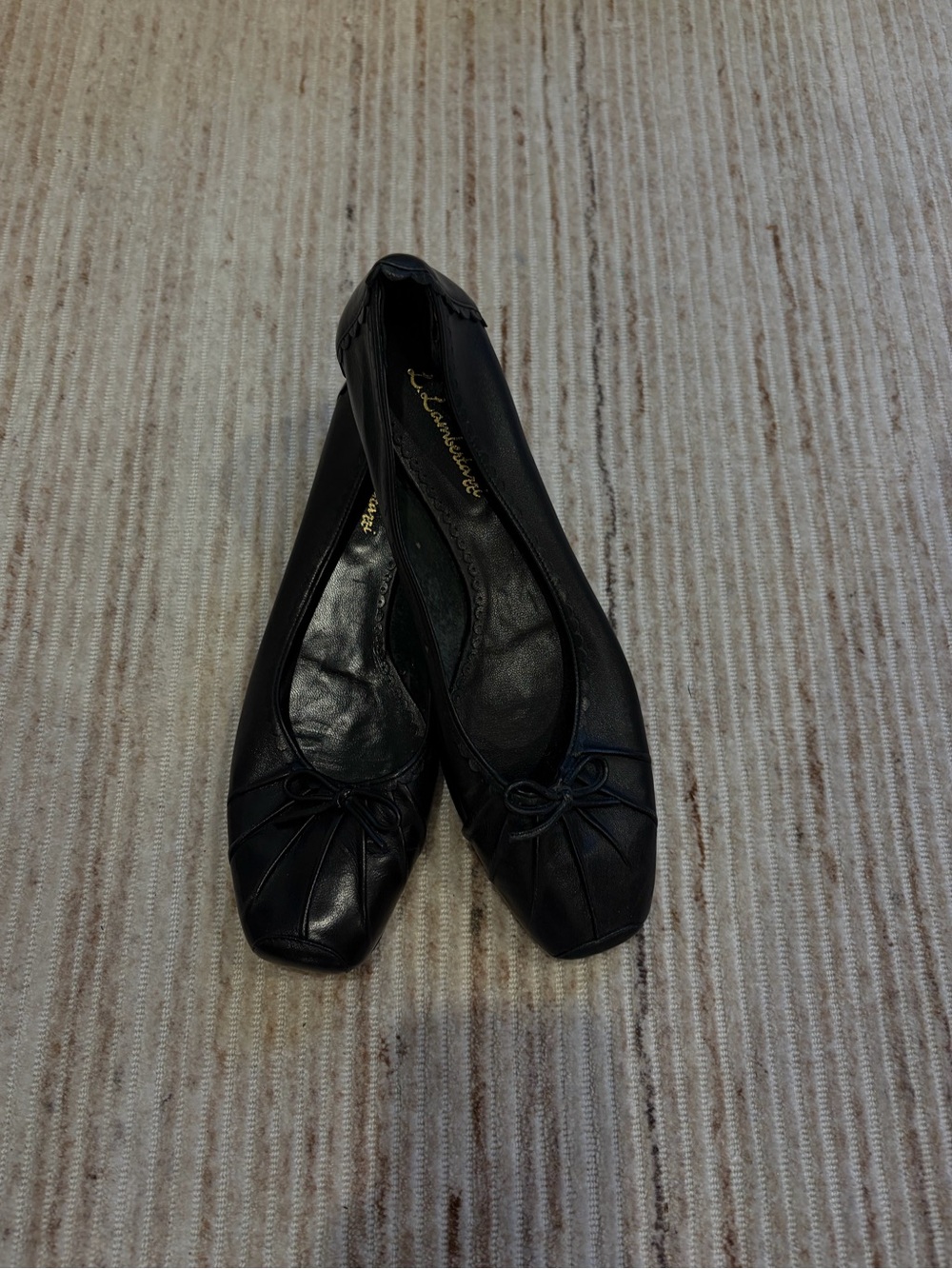Black Women's Leather Ballet Flats